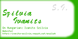 szilvia ivanits business card